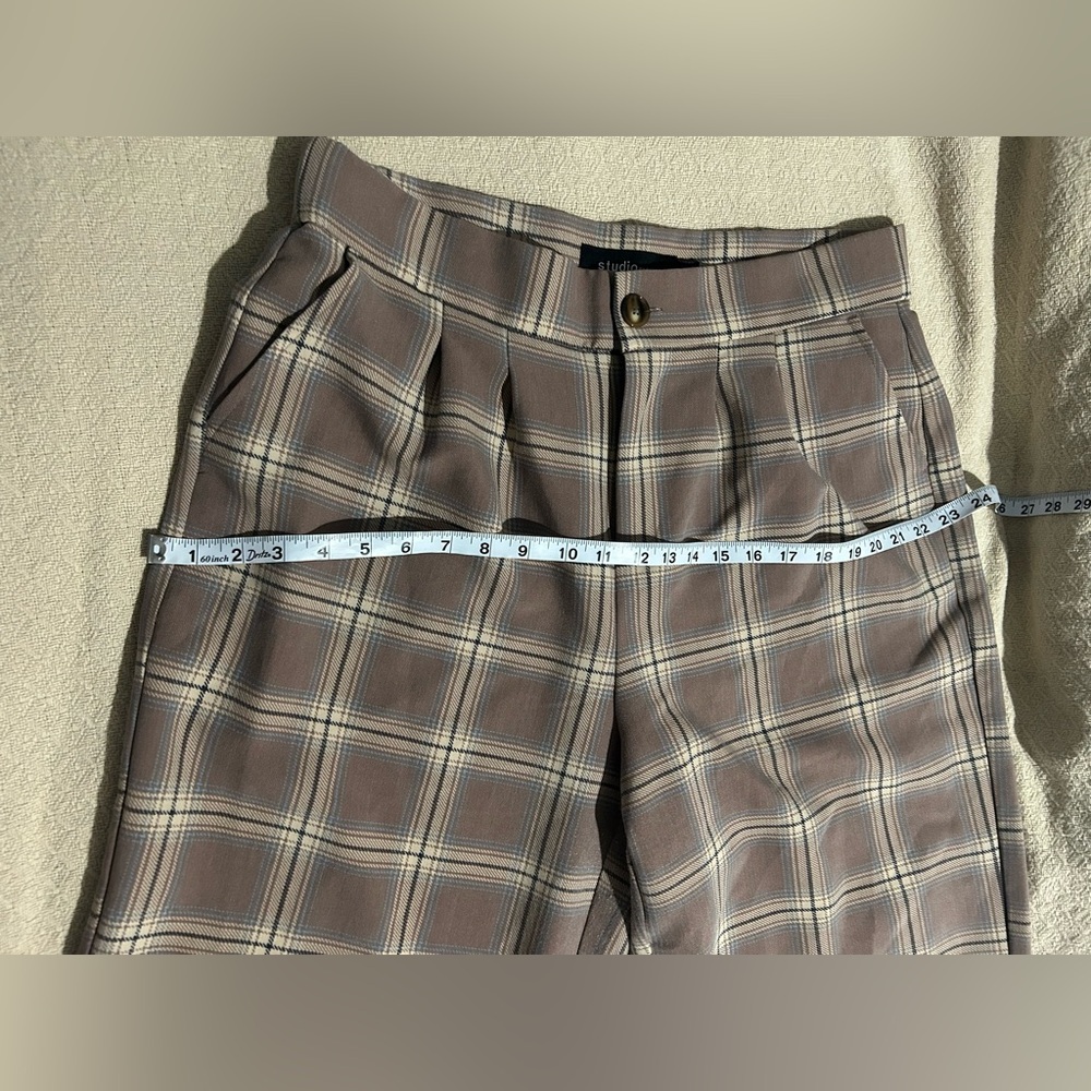 Torrid Plaid Wide-Leg Pants - Tan - Picture 7 of 8